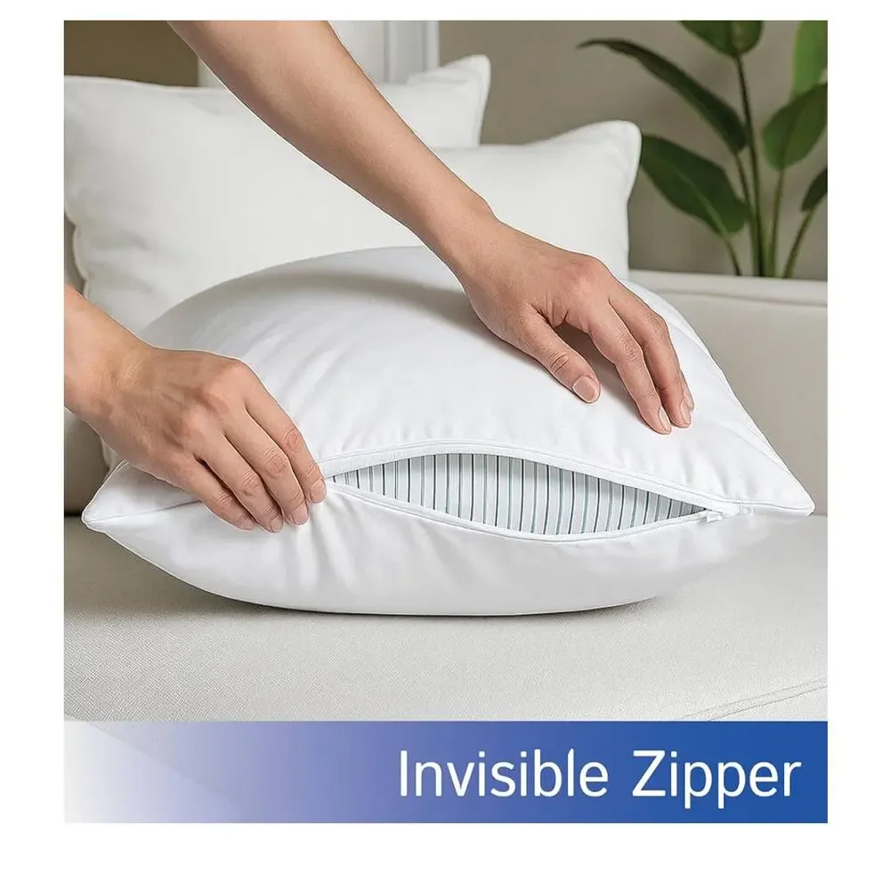 Pillow Protectors (Set of 2) - European Square‎ 28x28 Waterproof Hypoallergenic